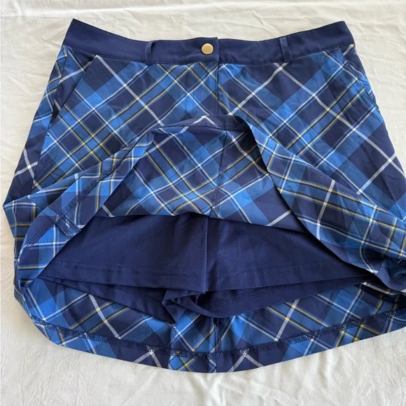 Lady Hagen Golf Skirt‎ Skort Blue Plaid Athletic - Picture 3 of 5